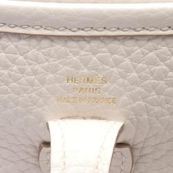 Hermes HERMES Evelyn TPM Gripere Shoulder Bag Taurillon Clemence Women's White