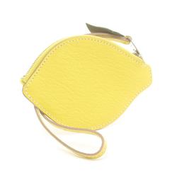 Hermes HERMES Tutti Frutti Porto Monnaie Wallet/Coin Case Wallet Chevre Women's Yellow Khaki