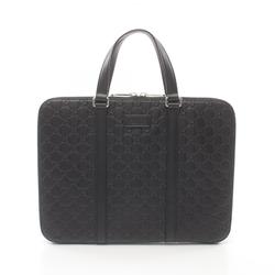 GUCCI Guccissima Bag Leather Women's Black 495451