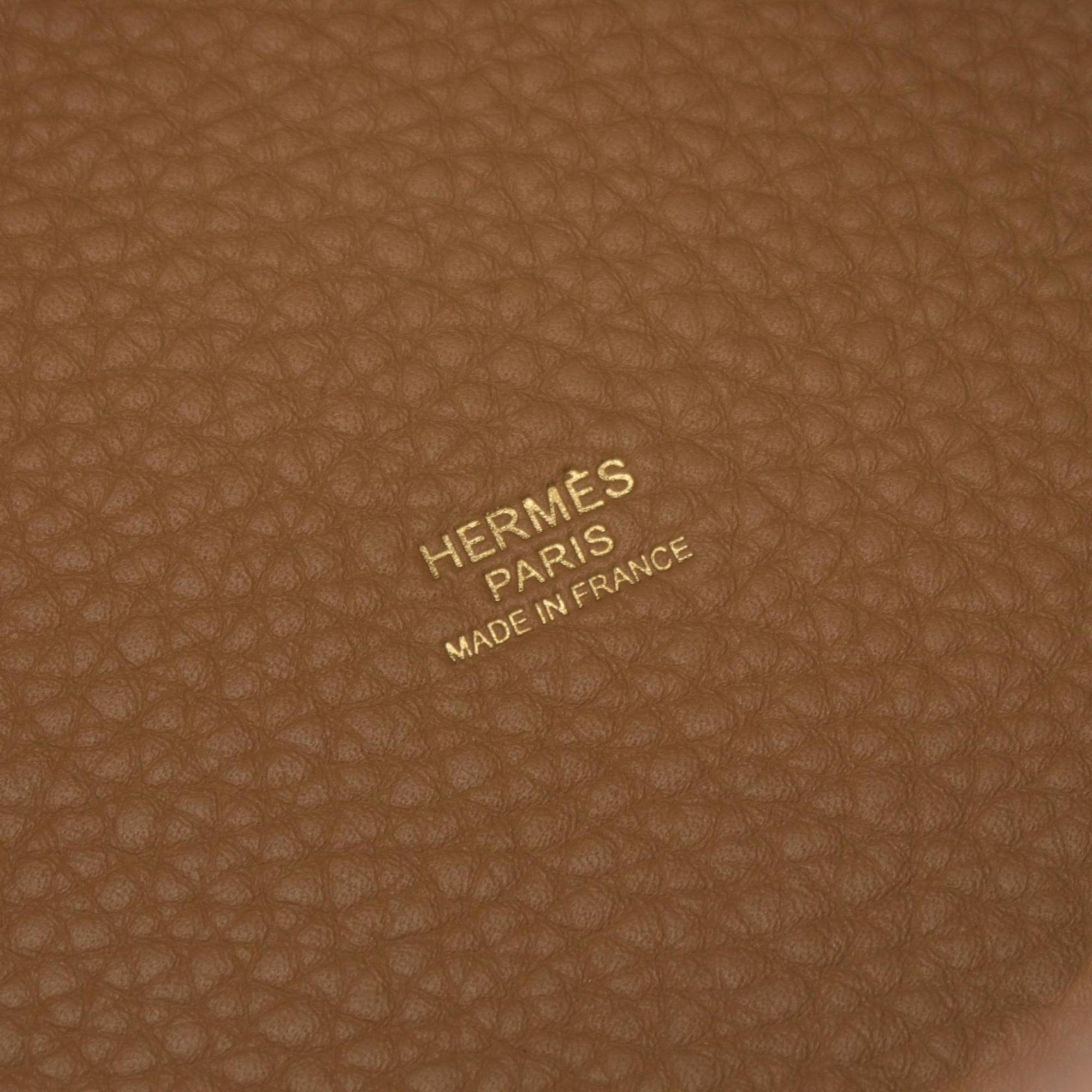 Hermes HERMES Picotin Lock MM Handbag Bag Taurillon Clemence Women's Brown