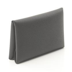 Hermes HERMES Calvi Duo Wallet/Coin Case Wallet Epsom Leather Women's Black