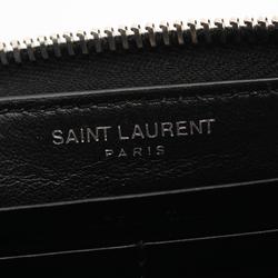 Yves Saint Laurent YVES SAINT LAURENT Round Long Wallet Leather Women's Black 447842