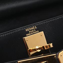 Hermes Kelly 28 Handbag Bag Calfskin (Cowhide) Boxcalf Women's Black 001848CC