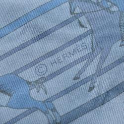 Hermes HERMES Pointe PANI LA SHAR PAWNEE Scarf Silk Women's Blue