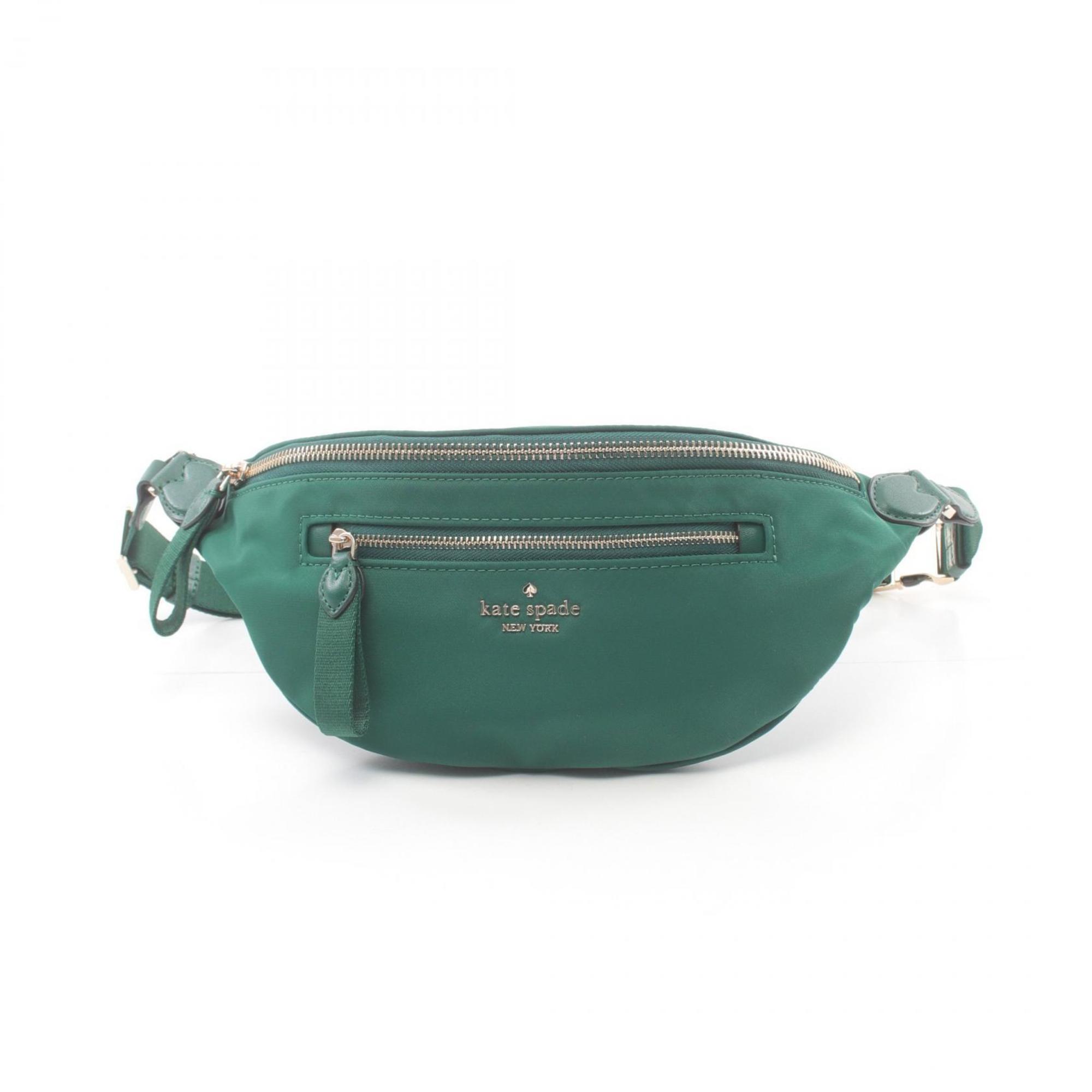 Kate Spade CHELSEA BELT Waist Bag Body Nylon Leather Women's Green KC504