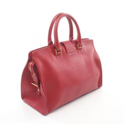 Saint Laurent CABAS Small Monogram Handbag Bag Leather Women's Red 394461