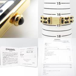 CHANEL Premiere L Watch GP (Gold Plated) Leather Ladies Black H0001