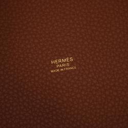 Hermes HERMES Picotin Lock MM Gold Handbag Bag Taurillon Clemence Women's Brown