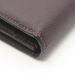 Hermes HERMES Bearn Soufflet Raisin Bi-fold Long Wallet Epsom Leather Women's Purple