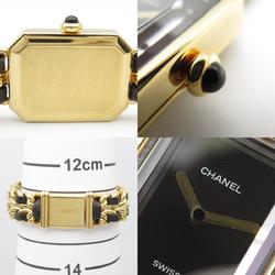 CHANEL Premiere S Watch GP (Gold Plated) Leather Ladies Black H0001