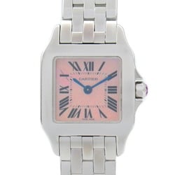 CARTIER Santos Demoiselle SM Watch Stainless Steel Ladies Pink Shell W25075Z5