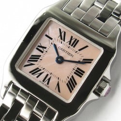 CARTIER Santos Demoiselle SM Watch Stainless Steel Ladies Pink Shell W25075Z5