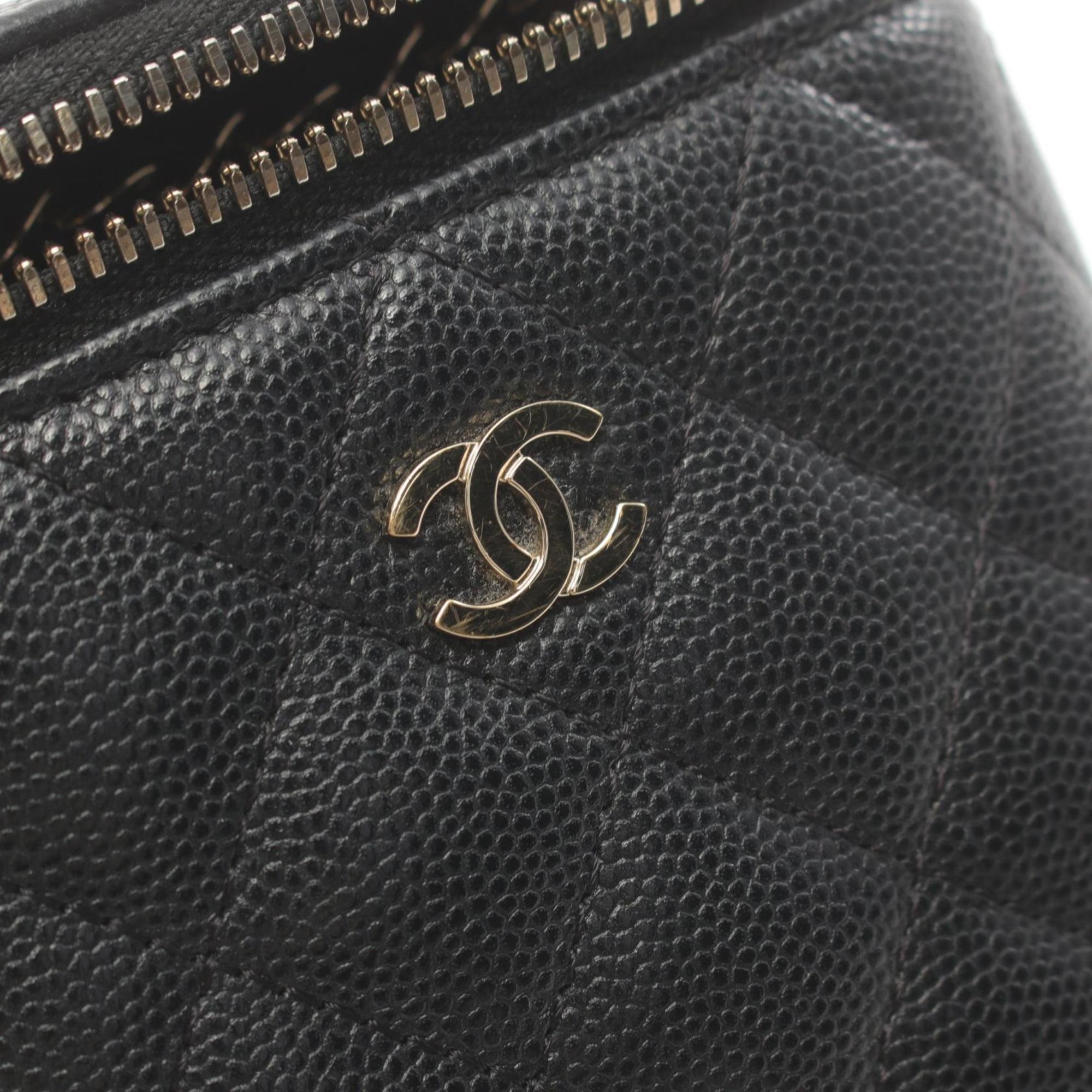 CHANEL Matelasse Shoulder Bag, Caviar Skin (Grained Calf), Women's, Black