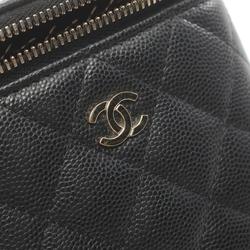 CHANEL Matelasse Shoulder Bag, Caviar Skin (Grained Calf), Women's, Black