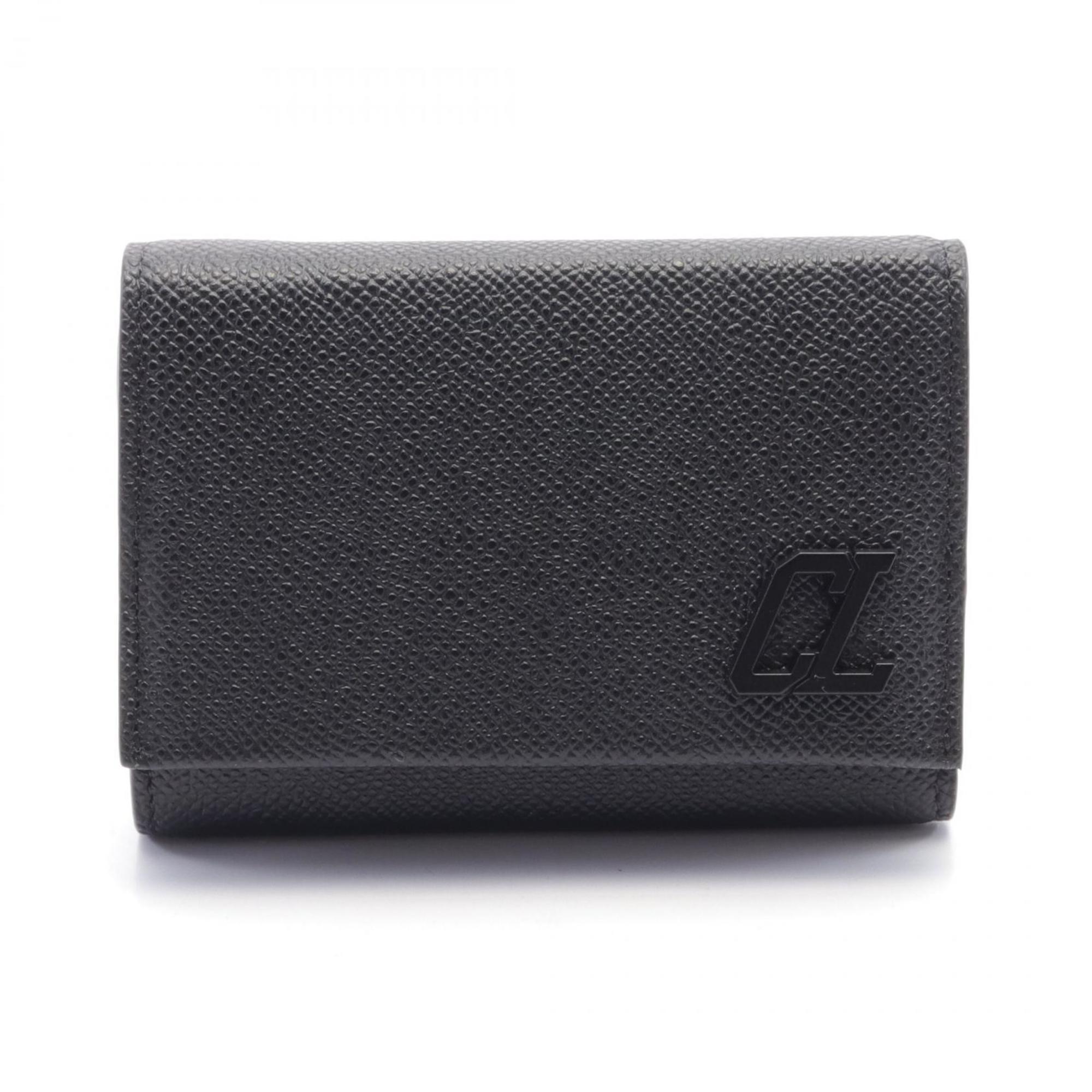 Christian Louboutin GROOVY Tri-fold Wallet Leather Men's Black 3245110