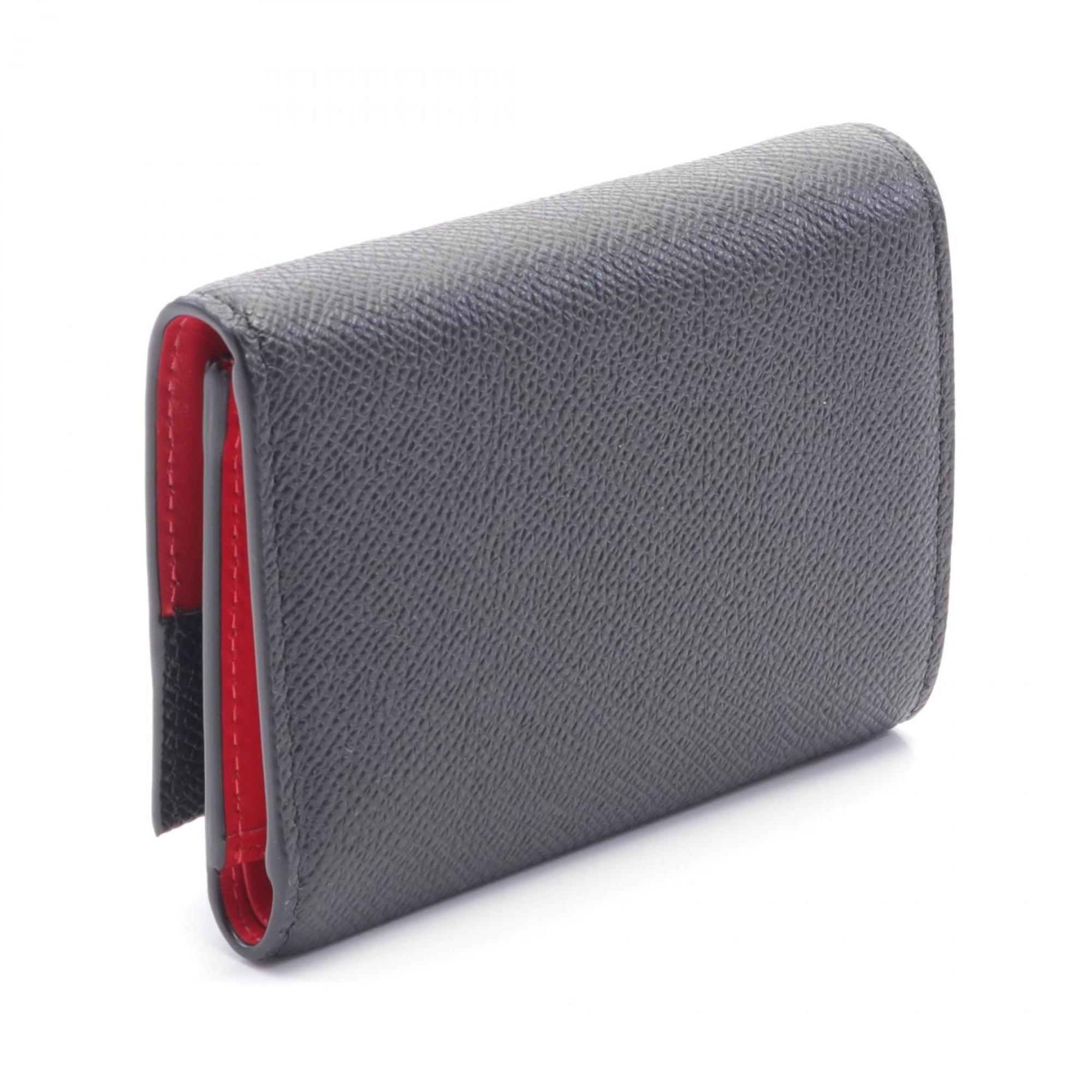 Christian Louboutin GROOVY Tri-fold Wallet Leather Men's Black 3245110