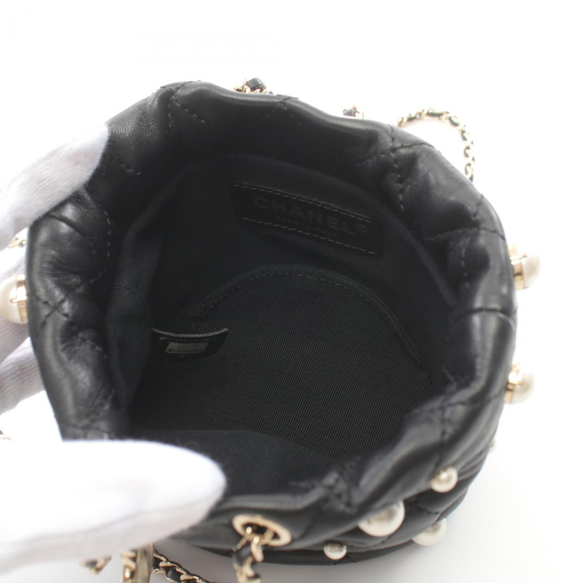 CHANEL Matelasse Shoulder Bag, Lambskin, Women's, Black