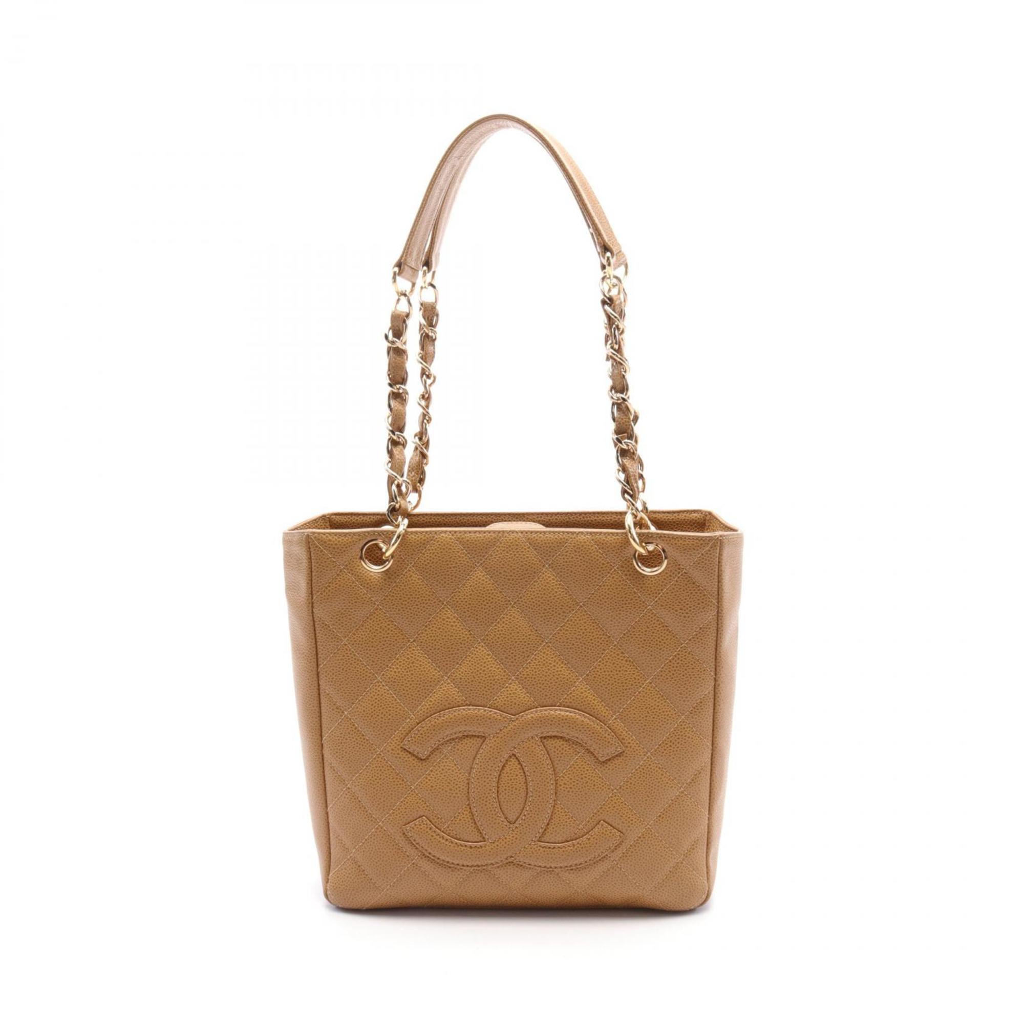 CHANEL Matelasse PST Tote Bag, Leather, Grained Calfskin, Women's, Beige, A50994