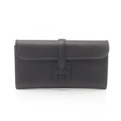 Hermes HERMES Jige Elan Second Bag Clutch Swift Leather Women's Black AFV001MN