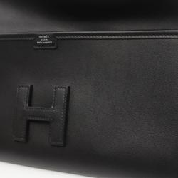 Hermes HERMES Jige Elan Second Bag Clutch Swift Leather Women's Black AFV001MN