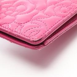 CHANEL Camellia Bi-fold Wallet, Lambskin, Women's, Pink, A70618