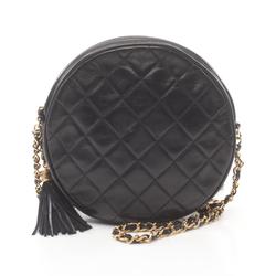 CHANEL Matelasse Shoulder Bag, Lambskin, Women's, Black