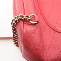 CHANEL V-stitch backpack, leather, bag, women's, pink, AS0640