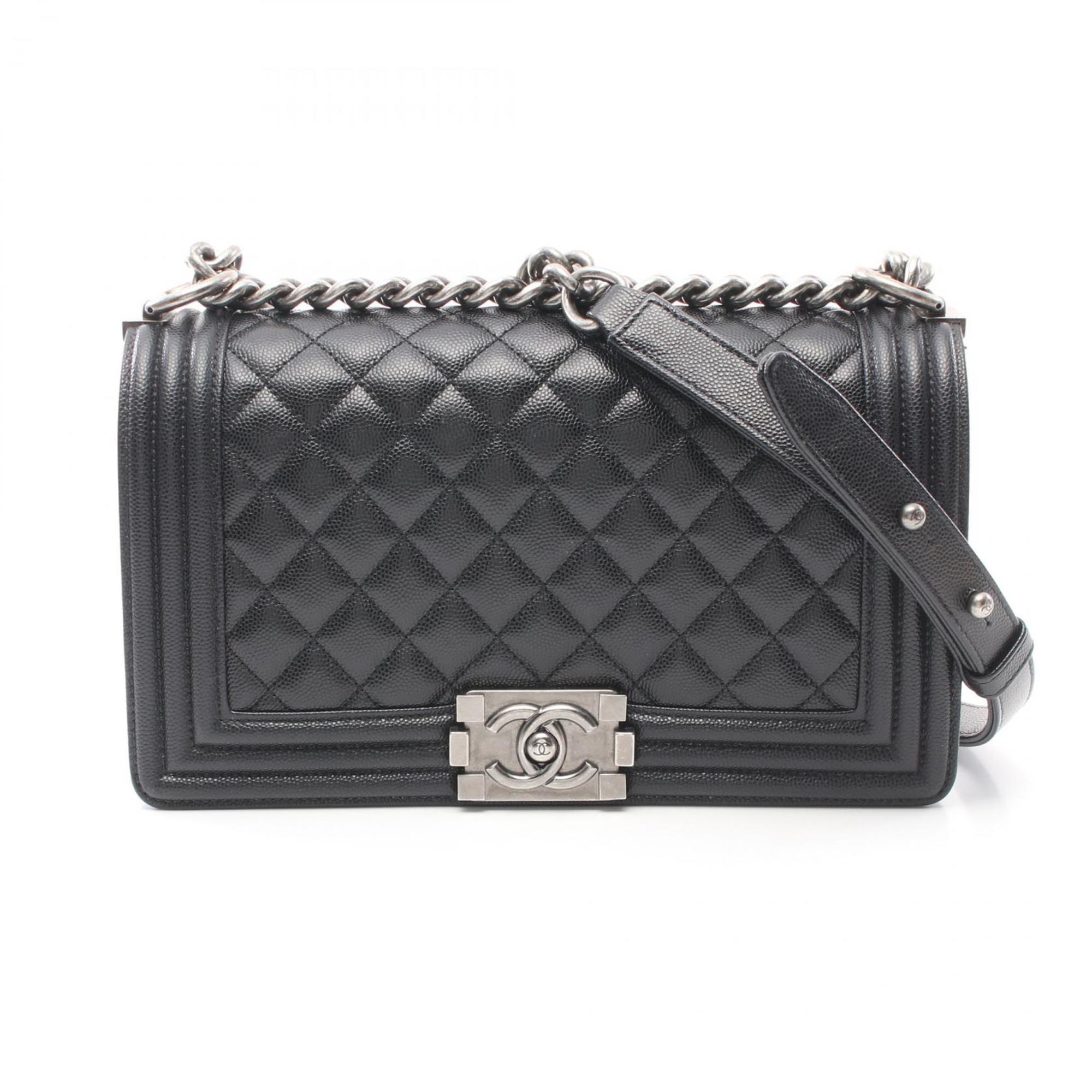 CHANEL Boy Chanel Matelasse Shoulder Bag Caviar Skin (Grained Calf) Women's Black A67086