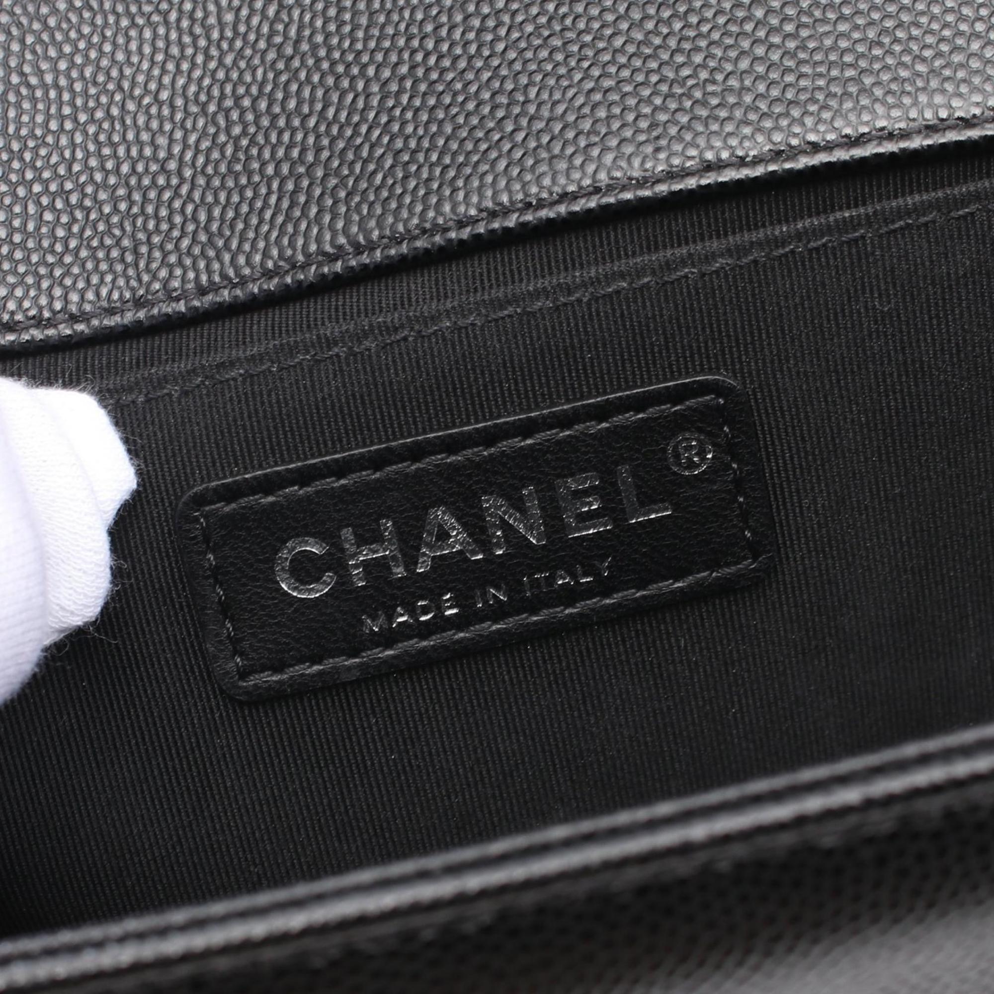 CHANEL Boy Chanel Matelasse Shoulder Bag Caviar Skin (Grained Calf) Women's Black A67086