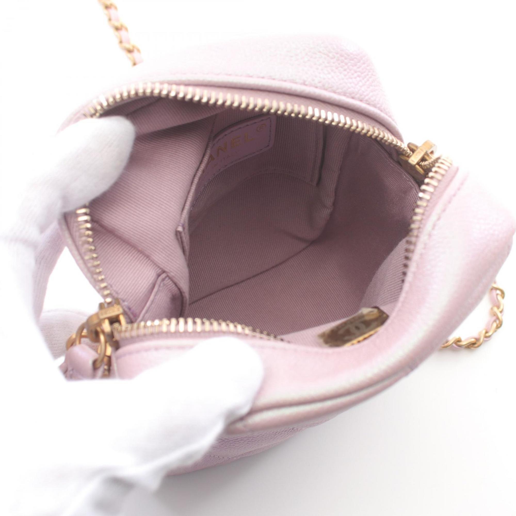 CHANEL Matelasse Shoulder Bag Leather Women's Pink