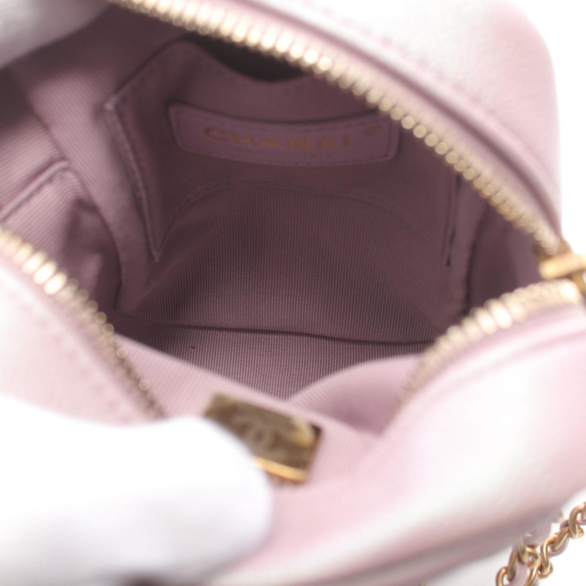 CHANEL Matelasse Shoulder Bag Leather Women's Pink