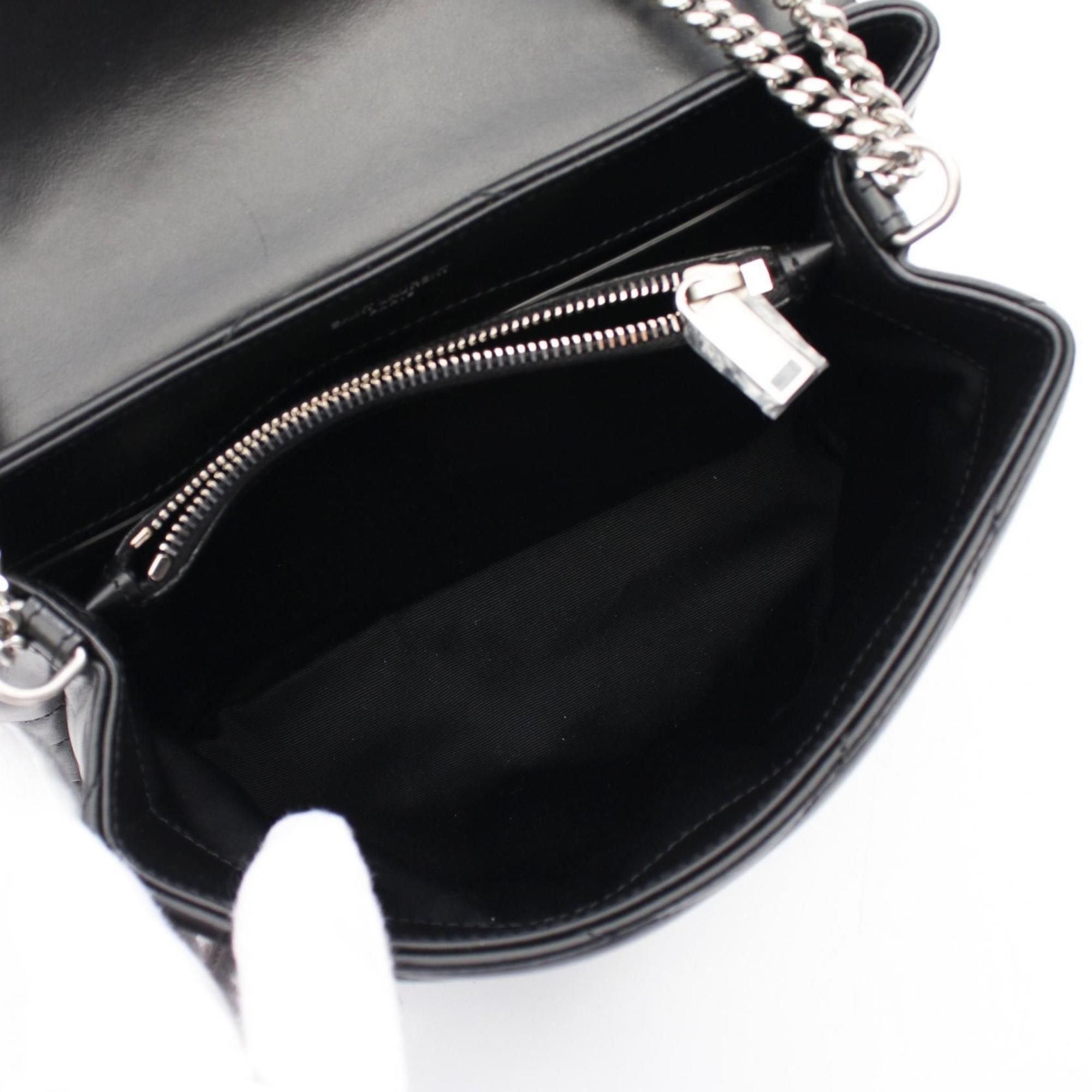 Saint Laurent Cassandra Shoulder Bag Leather Women's Black 494699DV7261000