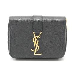 Saint Laurent SAINT LAURENT YSL line bi-fold wallet, leather, women's, black, 532867