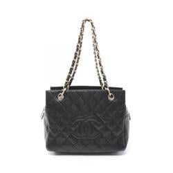 CHANEL Matelasse Shoulder Bag Caviar Skin (Grained Calf) Women's Black A18004