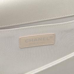 CHANEL Boy Chanel Matelasse Shoulder Bag Caviar Skin (Grained Calf) Women's Silver A67086