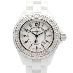 CHANEL J12 Diamond Bezel Watch, Ceramic, Women's, White, H0967