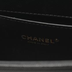 CHANEL Boy Chanel Small Chevron V-Stitch Shoulder Bag Leather Grained Calfskin Women's Black A67085