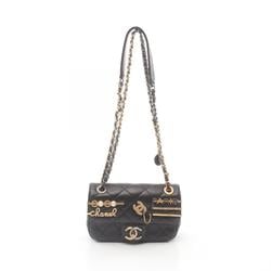 CHANEL Matelasse Shoulder Bag, Lambskin, Women's, Black, AS2978