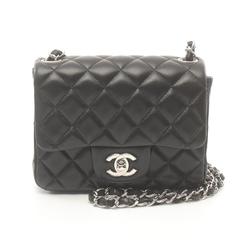 CHANEL Matelasse Shoulder Bag, Lambskin, Women's, Black, A35200