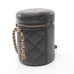 CHANEL Matelasse Shoulder Bag, Lambskin, Women's, Black, AS2735