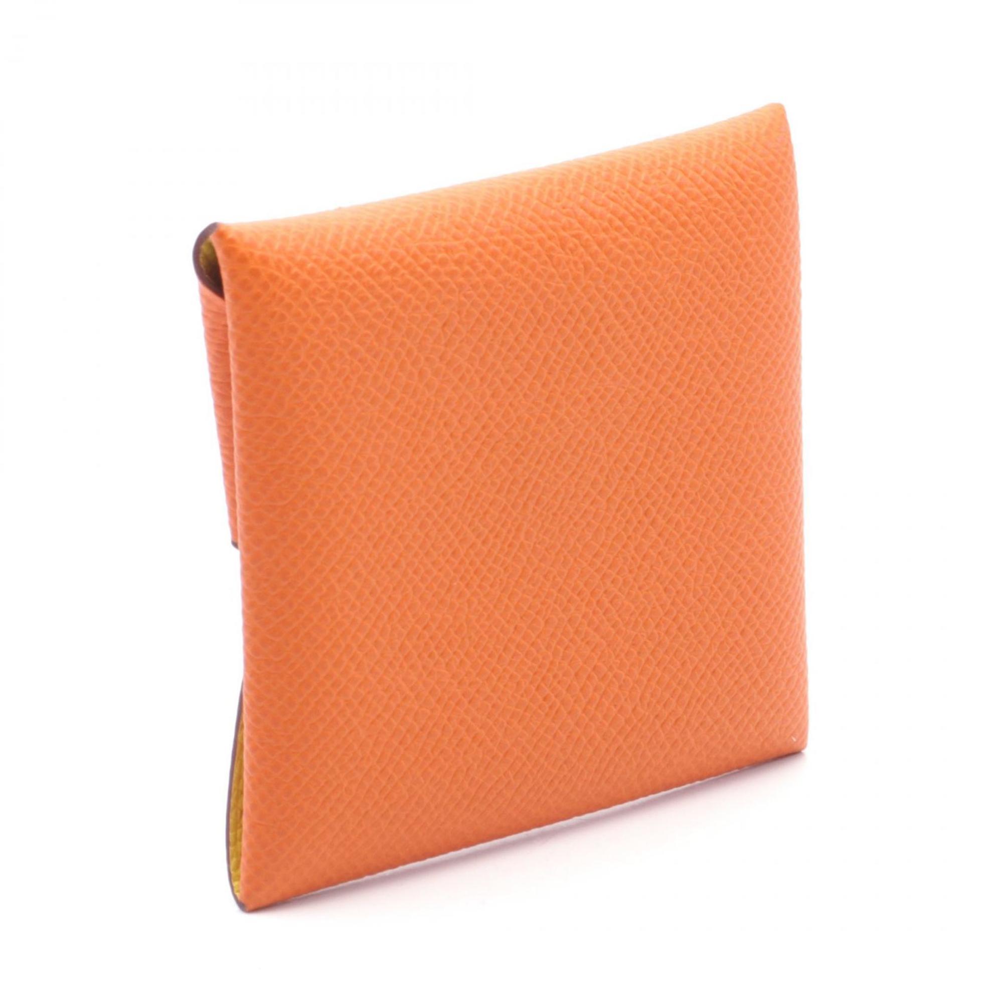 Hermes HERMES Bastia Verso Wallet/Coin Case Wallet Epsom Leather Women's Orange