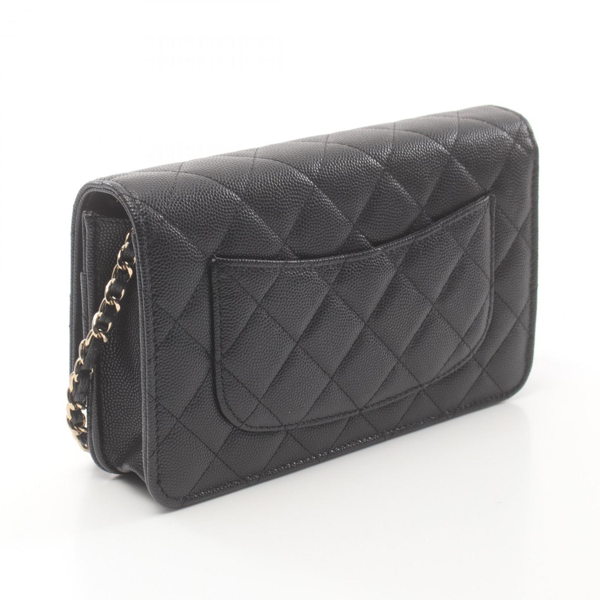 CHANEL Matelasse Shoulder Bag Caviar Skin (Grained Calf) Women's Black