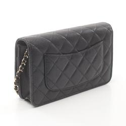 CHANEL Matelasse Shoulder Bag Caviar Skin (Grained Calf) Women's Black