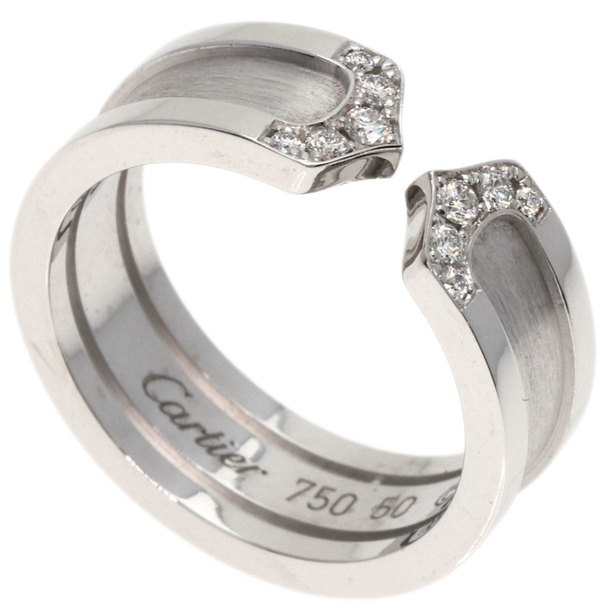 Cartier C2 Diamond #50 Ring, 18K White Gold, Women's, CARTIER