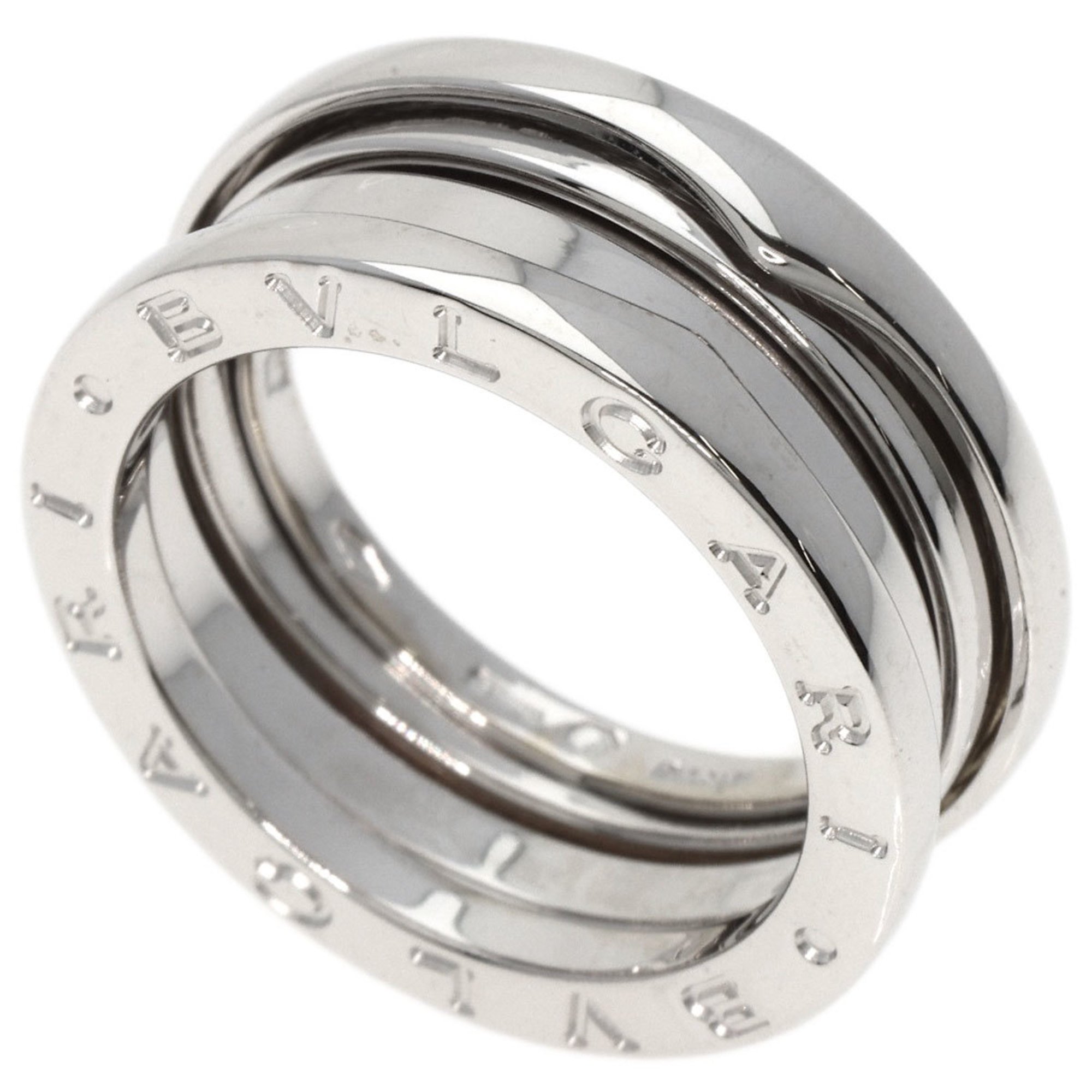 BVLGARI B-zero1 B-zero One 2-band #53 Ring, K18 White Gold, Women's