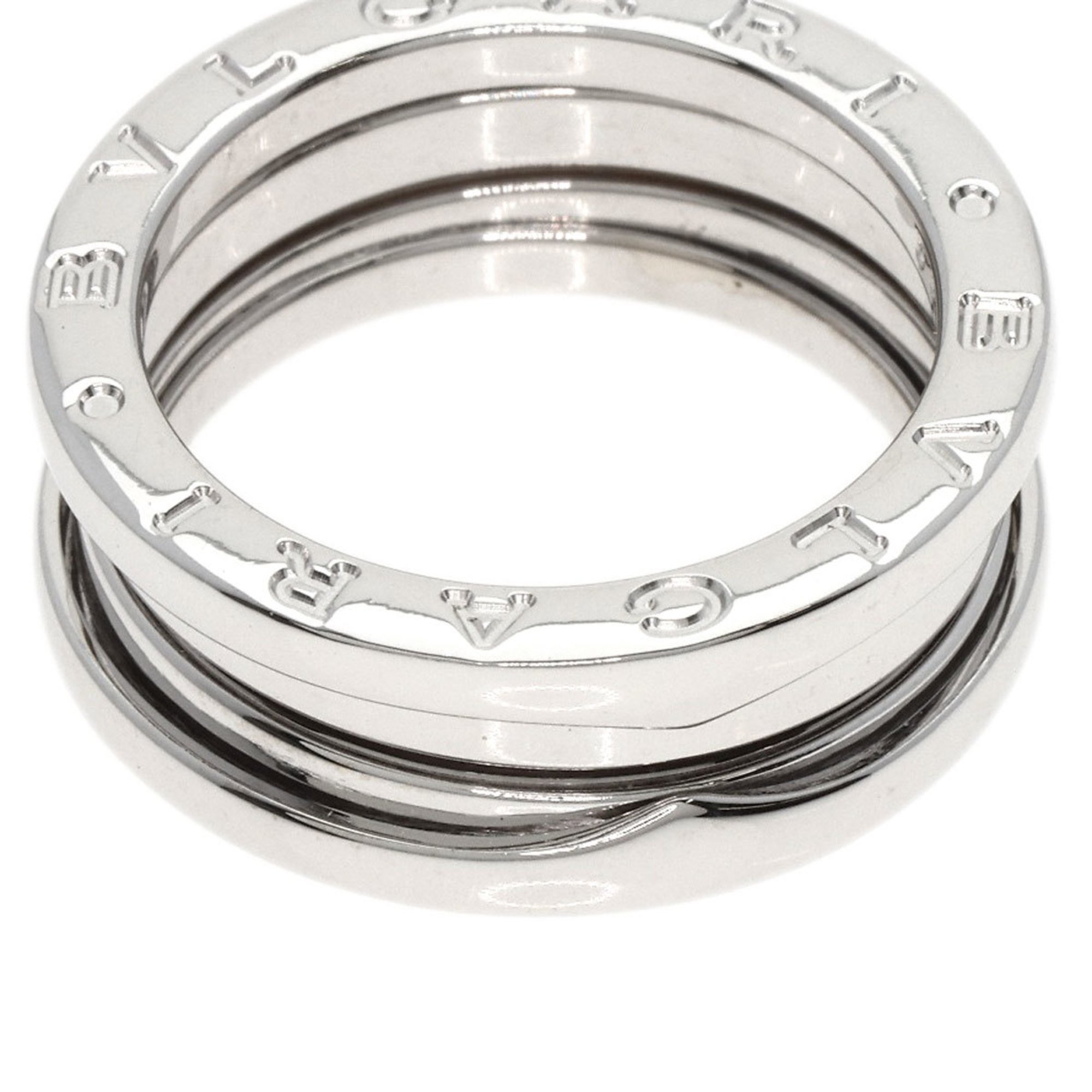 BVLGARI B-zero1 B-zero One 2-band #53 Ring, K18 White Gold, Women's