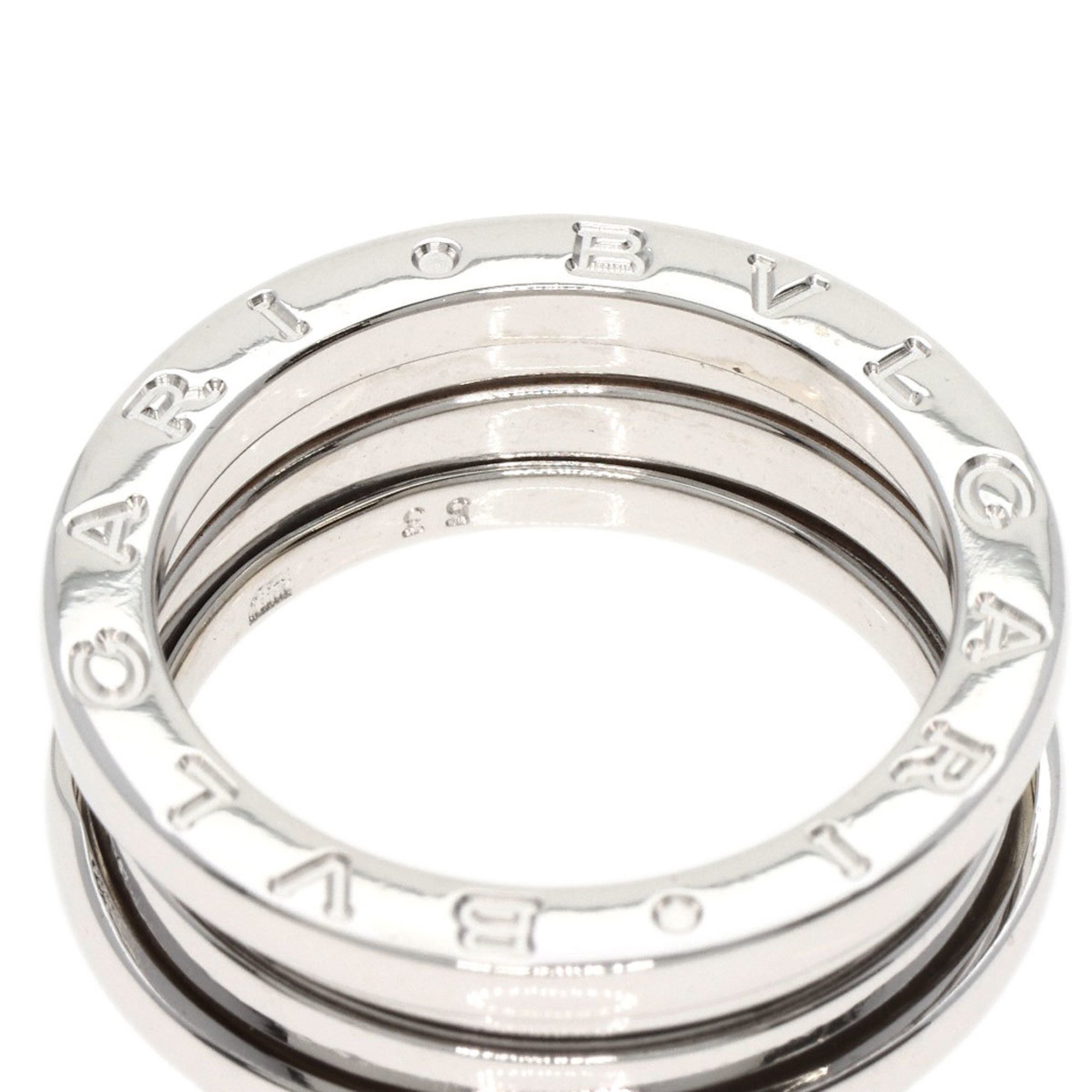 BVLGARI B-zero1 B-zero One 2-band #53 Ring, K18 White Gold, Women's