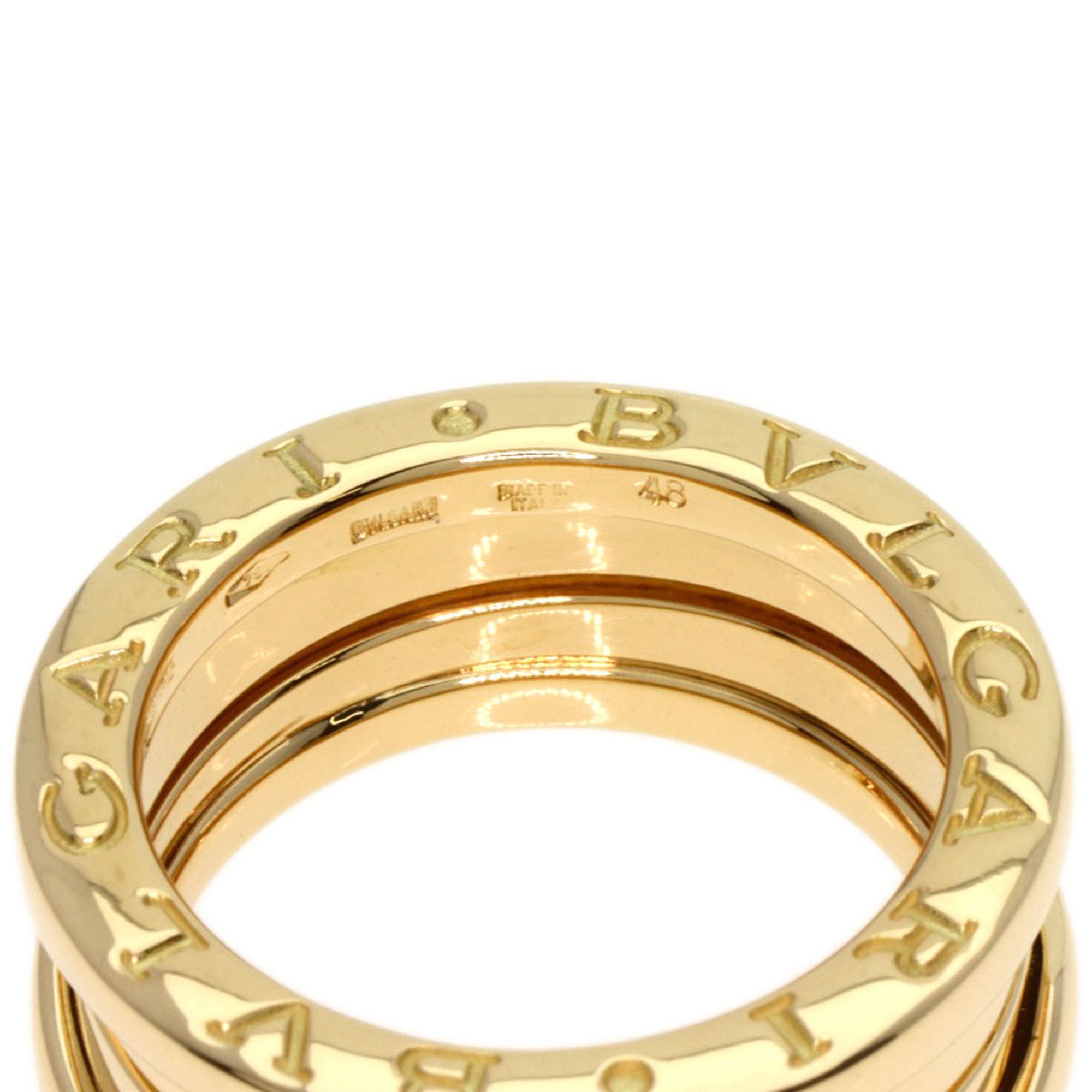 BVLGARI B-zero1 B-zero One 2-band S #48 Ring, K18 Yellow Gold, Women's