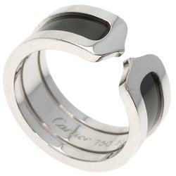 Cartier C2 Black Lacquer #53 Ring, 18K White Gold, Women's, CARTIER