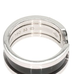 Cartier C2 Black Lacquer #53 Ring, 18K White Gold, Women's, CARTIER